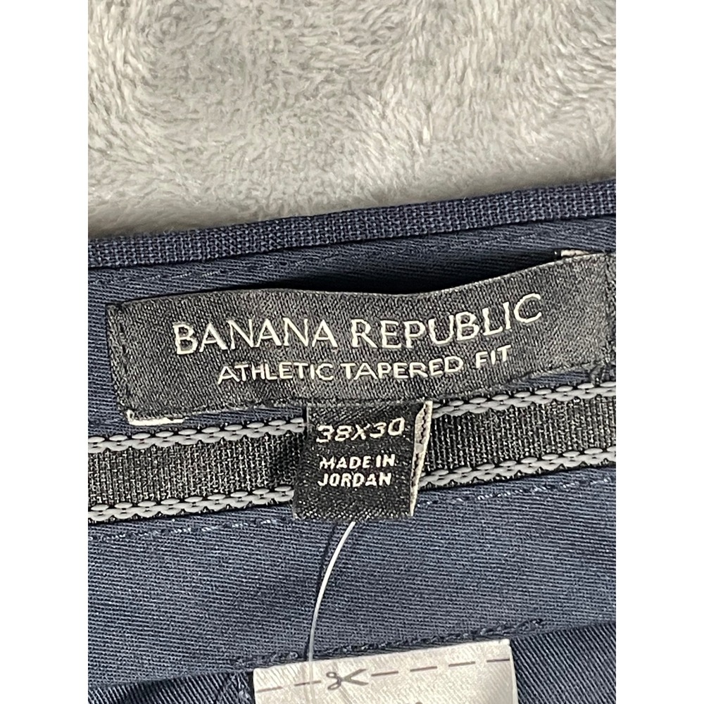 Banana Republic Marzotto Performance Wool Tapered Fit Dress Pants 38x30 Navy NEW - Picture 7 of 13